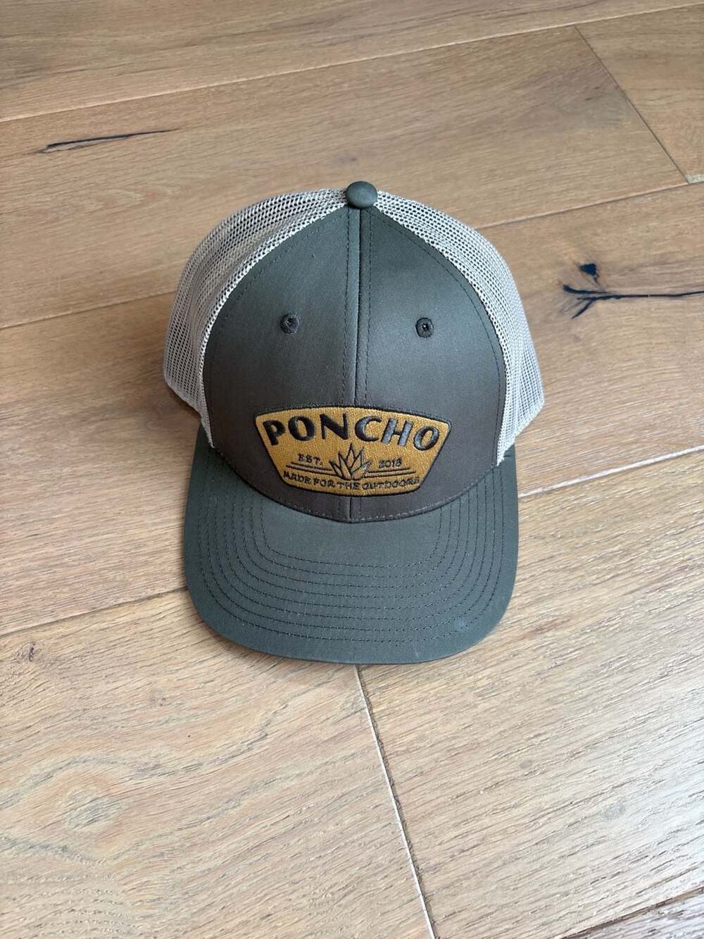 Poncho Outdoors Agave Badge Trucker Hat Olive/Tan Snapback